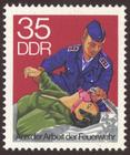 Briefmarke zu Deutsche Demokratische Republik (DDR) Feuerwehr 35 Pfg mehrfarbig