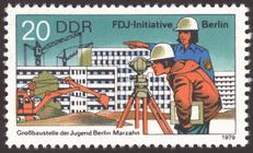 Briefmarke zu Deutsche Demokratische Republik (DDR) FDJ-Initiative Berlin 20 Pfg mehrfarbig
