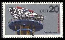 Briefmarke zu Deutsche Demokratische Republik (DDR) 25 Jahre INTERFLUG: Internationale Luftpostausstellung AEROSOZPHILEX 20 Pfg mehrfarbig