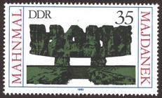 Briefmarke zu Deutsche Demokratische Republik (DDR) Internationale Mahn- und Gedenkstätten 35 Pfg mehrfarbig