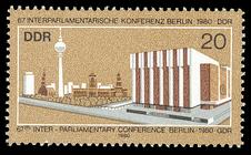 Briefmarke zu Deutsche Demokratische Republik (DDR) Interparlamentarische Konferenz Berlin 20 Pfg mehrfarbig