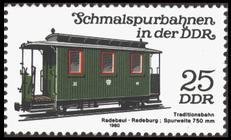 Briefmarke zu Deutsche Demokratische Republik (DDR) Schmalspurbahnen 25 Pfg mehrfarbig