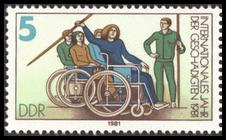Briefmarke zu Deutsche Demokratische Republik (DDR) Internationales Jahr der Behinderten 5 Pfg mehrfarbig