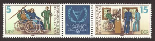 Briefmarke zu Deutsche Demokratische Republik (DDR) Internationales Jahr der Behinderten Diverse Pfg mehrfarbig