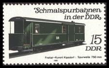 Briefmarke zu Deutsche Demokratische Republik (DDR) Schmalspurbahnen 15 Pfg mehrfarbig