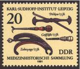 Briefmarke zu Deutsche Demokratische Republik (DDR) Karl-Sudhoff-Institut Leipzig: Medizinhistorische Sammlung 20 Pfg mehrfarbig