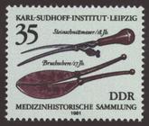Briefmarke zu Deutsche Demokratische Republik (DDR) Karl-Sudhoff-Institut Leipzig: Medizinhistorische Sammlung 35 Pfg mehrfarbig