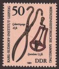 Briefmarke zu Deutsche Demokratische Republik (DDR) Karl-Sudhoff-Institut Leipzig: Medizinhistorische Sammlung 50 Pfg mehrfarbig