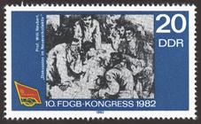 Briefmarke zu Deutsche Demokratische Republik (DDR) Kongreß des Freien Deutschen Gewerkschaftsbundes 20 Pfg mehrfarbig