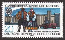 Briefmarke zu Deutsche Demokratische Republik (DDR) Arbeiterfestspiele der DDR 20 Pfg mehrfarbig