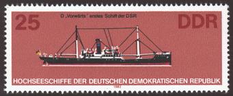 Briefmarke zu Deutsche Demokratische Republik (DDR) Hochseeschiffe 25 Pfg mehrfarbig