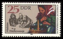 Briefmarke zu Deutsche Demokratische Republik (DDR) Sorbische Volksbräuche 25 Pfg mehrfarbig