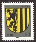 Briefmarke zu Deutsche Demokratische Republik (DDR) Stadtwappen 50 Pfg mehrfarbig