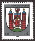 Briefmarke zu Deutsche Demokratische Republik (DDR) Stadtwappen 50 Pfg mehrfarbig