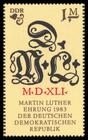 Briefmarke zu Deutsche Demokratische Republik (DDR) 500. Geburtstag von Marin Luther 1 M mehrfarbig