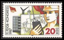 Briefmarke zu Deutsche Demokratische Republik (DDR) Kongress des Freien Deutschen Gewerkstaftsbundes in Berlin 20 Pfg mehrfarbig