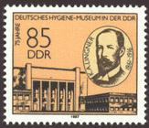 Briefmarke zu Deutsche Demokratische Republik (DDR) 75 Jahre Deutsches Hygiene-Museum in Dresden 85 Pfg mehrfarbig
