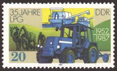 Briefmarke zu Deutsche Demokratische Republik (DDR) 35 Jahre Landwirtschaftliche Produzktionsgenossenschaften 20 Pfg mehrfarbig