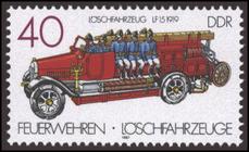 Briefmarke zu Deutsche Demokratische Republik (DDR) Feuerwehren und Löschfahrzeuge 40 Pfg mehrfarbig